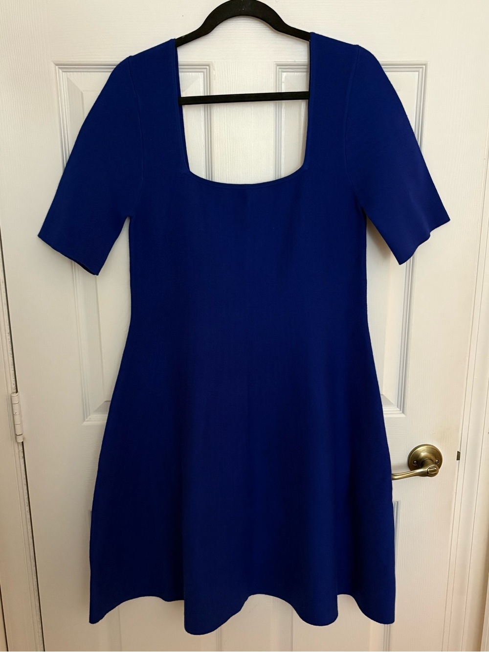 Gretchen Scott Designs Royal Blue Square Neck Short Sleeve Dress